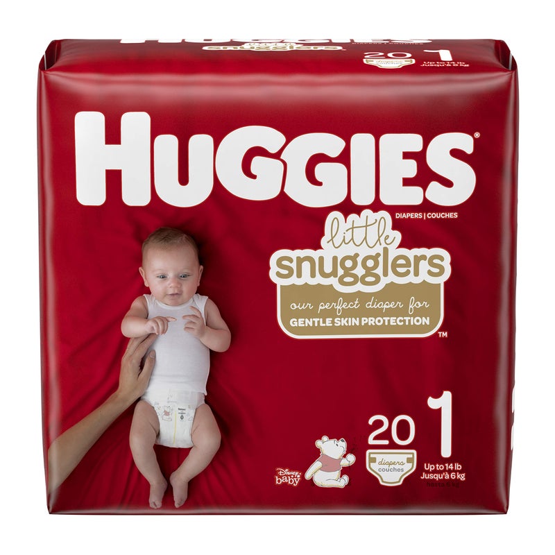 Huggies Little Snugglers Baby Diaper Size 1, 8 to 14 lbs. 34717, 20 Ct - Image 2